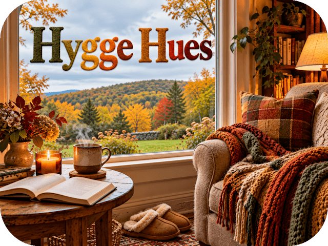 Cozy window-side reading nook overlooking Pennsylvania’s first hints of fall color.